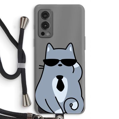 Cool cat: OnePlus Nord 2 5G Transparant Hoesje met koord