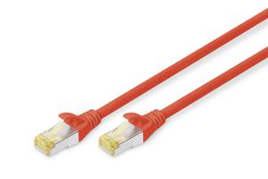 Digitus DK-1644-A-020/R RJ45 Netwerkkabel, patchkabel CAT 6A S/FTP 2.00 m Rood Halogeenvrij, Verdraaide paren, Snagless, Vlambestendig 1 stuk(s)