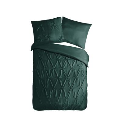 Pure Dekbedovertrek "luxe stiksel plooien" - Groen - (140x200/220 cm) - Microfiber Pure Dekbedovertrek "luxe stiksel plooien" - Groen - (140x200/220 cm) - Microfiber