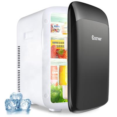 15 L Mini Koelkast 2-in-1 Koel- en Verwarmingsfunctie Draagbare Vriezer 27 x 33 x 38 cm Wit + Zwart
