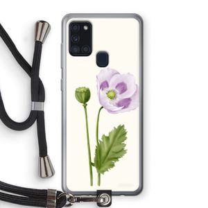 Purple poppy: Samsung Galaxy A21s Transparant Hoesje met koord