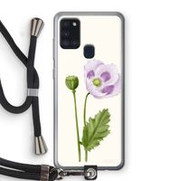Purple poppy: Samsung Galaxy A21s Transparant Hoesje met koord