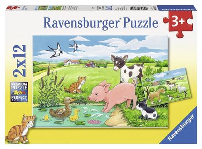 Ravensburger puzzel 2x12 stukjes jonge dieren op het platteland