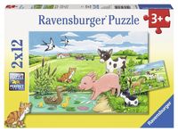 Ravensburger puzzel 2x12 stukjes jonge dieren op het platteland