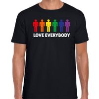 Gay Pride shirt - love everybody - regenboog - heren - zwart - thumbnail