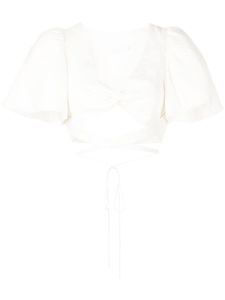 Simkhai haut crop à manches bouffantes - Blanc