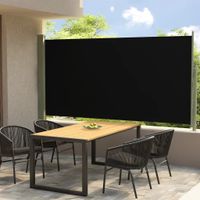 Tuinscherm uittrekbaar 160x300 cm zwart - thumbnail