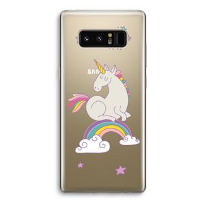 Regenboog eenhoorn: Samsung Galaxy Note 8 Transparant Hoesje
