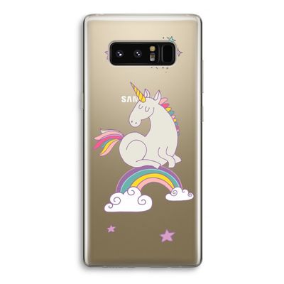 Regenboog eenhoorn: Samsung Galaxy Note 8 Transparant Hoesje