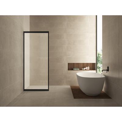 Wiesbaden Skyline Zijwand voor Nis Schuifdeur - 800x2000x8mm - NANO - Helder Glas/Mat Zwart