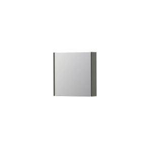 INK SPK1 Spiegelkast - 60x14x60cm - 1 deur - dubbelzijdige Spiegel - schakelaar en stopcontact - MDF lak Mat beton groen 1110475