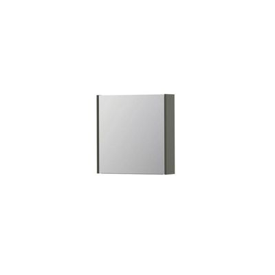 INK SPK1 Spiegelkast - 60x14x60cm - 1 deur - dubbelzijdige Spiegel - schakelaar en stopcontact - MDF lak Mat beton groen 1110475