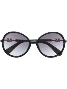 Max Mara Eyewear lunettes de soleil à monture ronde oversize - Noir