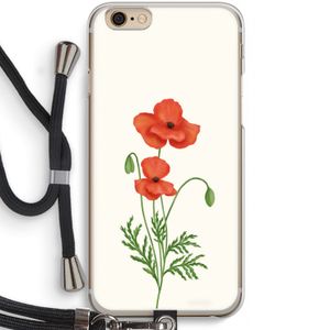 Red poppy: iPhone 6 / 6S Transparant Hoesje met koord