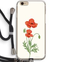 Red poppy: iPhone 6 / 6S Transparant Hoesje met koord Red poppy: iPhone 6 / 6S Transparant Hoesje met koord