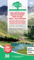 Wandelkaart 30 Gran San Bernardo, Valle di Ollomont, Mont Fallére, Aosta - Valle Centrale | Fraternali Editore