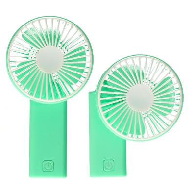 Mini ventilator/handventilator - 2x - 8 x 5 x 15 cm - Groen - Verkoeling in zomer