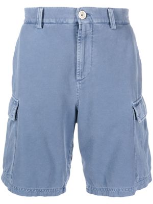 Brunello Cucinelli short en coton à poches cargo - Bleu