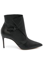 Casadei bottines en cuir à boucle 80 mm - Noir