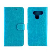 Voor LG q60/K50 Crazy Horse textuur horizontale Flip lederen draagtas met houder & kaartsleuven & portemonnee & fotolijstjes (Baby Blue)