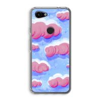 Roze wolken met vogels: Google Pixel 3a Transparant Hoesje Roze wolken met vogels: Google Pixel 3a Transparant Hoesje