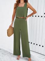 Casual Plain Two-Piece Set