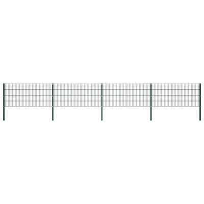 Schuttingpaneel met palen 6,8x0,8 m ijzer groen