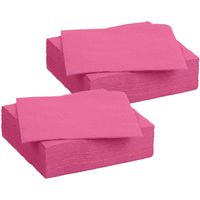 Diner/feest servetten - 60x - fuchsia roze - 38 x 38 cm - papier - 3-laags