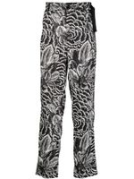 4SDESIGNS pantalon slim à fleurs - Noir