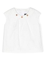 Versace Kids blouse Barocco Sangallo à design sans manches - Blanc - thumbnail