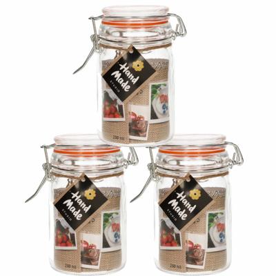 Weckpot - 8x stuks - glas - confituren pot - rode rubberen ring