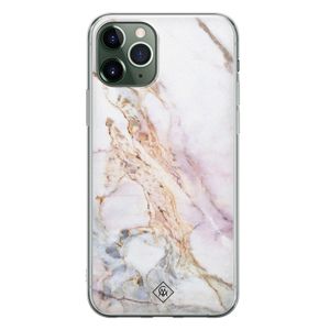 iPhone 11 Pro siliconen telefoonhoesje - Parelmoer marmer