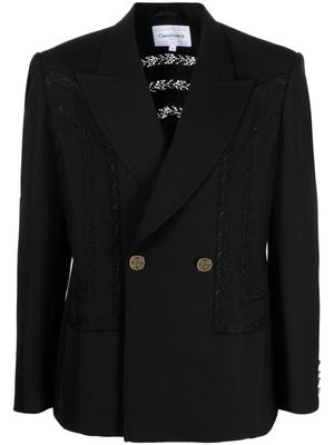 Casablanca blazer croisé à broderie anglaise - Noir