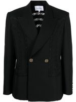 Casablanca blazer croisé à broderie anglaise - Noir
