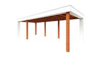 Buitenverblijf Verona 755x335 cm - Plat dak model links- Plat dak- Onbehandeld lariks Douglas hout- Trendhout