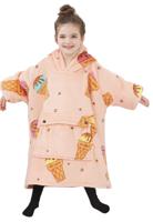 Plaid met mouwen - klein kind - fleece - ijsjes