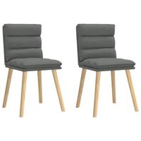 Eetkamerstoelen 2 st stof donkergrijs