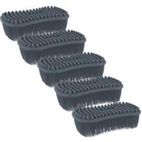Schoonmaak afwas pannen/schalen spons - 5x - silicone- 2 zijdig - zwart - 14 x 7 cm