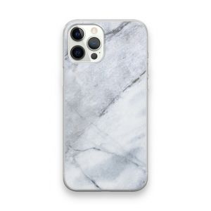 Witte marmer: iPhone 12 Pro Max Transparant Hoesje
