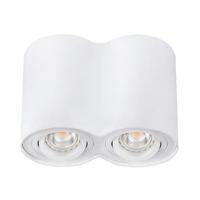 Opbouwspot Torino Dubbel Rond - Wit - Kantelbaar