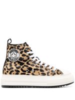 DSQUARED2 baskets montantes à imprimé léopard - Marron