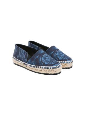 Versace Kids espadrilles Barocco en jean - Bleu