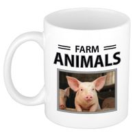 Varkens mok met dieren foto farm animals - thumbnail