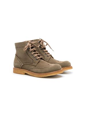 Gallucci Kids bottines en daim à lacets - Marron