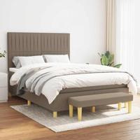 Boxspring met matras stof taupe 140x190 cm