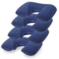 Nekkussen - 4x - Opblaasbaar - Blauw - 43 x 26,5 cm - Auto, Trein of Vliegtuig - Reiskussen