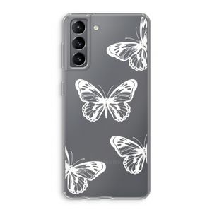 White butterfly: Samsung Galaxy S21 Transparant Hoesje
