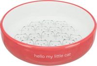 Trixie voerbak / drinkbak kat platte neus rood / wit (300 ML 15 CM) - thumbnail