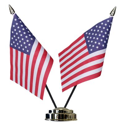 USA Amerika tafelvlaggetjes set - dubbele vlaggetjes op 1 standaard - 10 x 15 cm mini vlaggen
