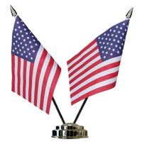 USA Amerika tafelvlaggetjes set - dubbele vlaggetjes op 1 standaard - 10 x 15 cm mini vlaggen